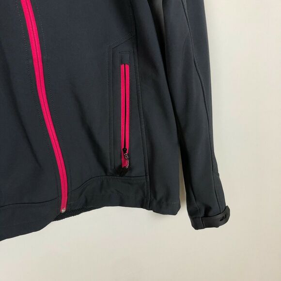 Koppen Gray Soft Shell Pink Zipper Jacket Women's Size Small - Picture 3 of 8